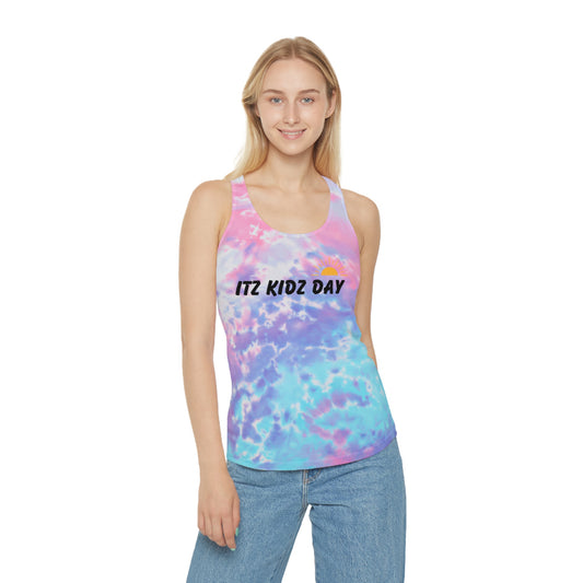 Itz Kidz Day Beach Mom Tie Dye Racerback Tank Top